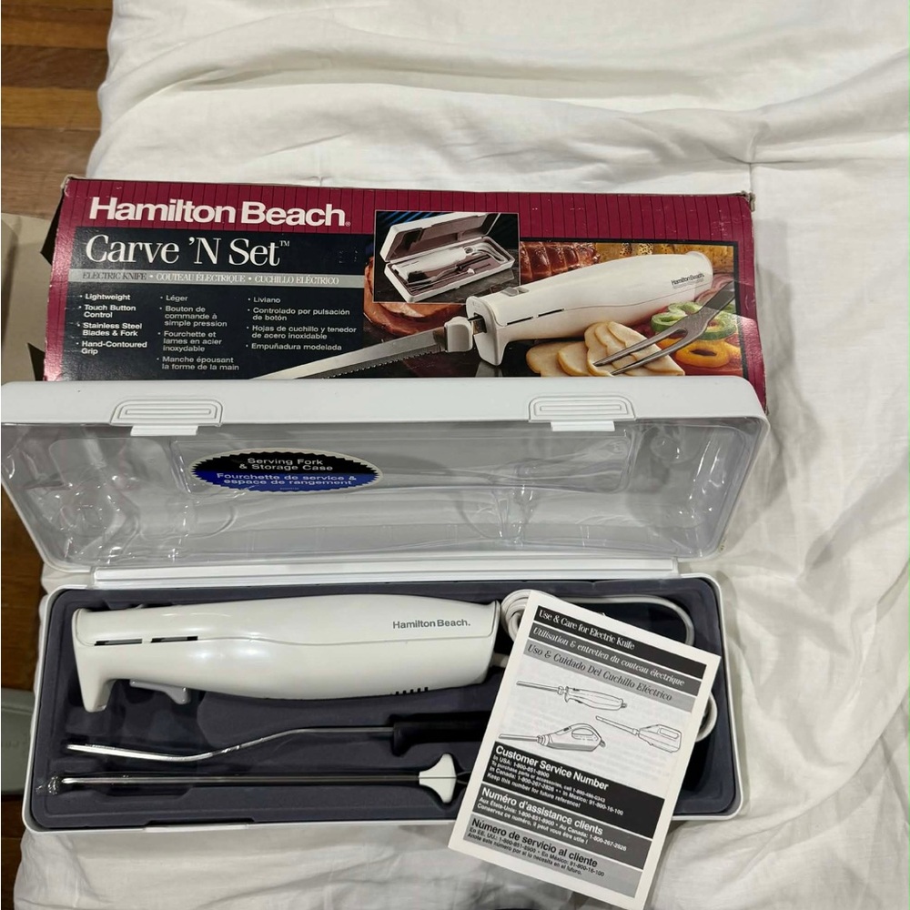Hamilton Beach White Electric Knife Set